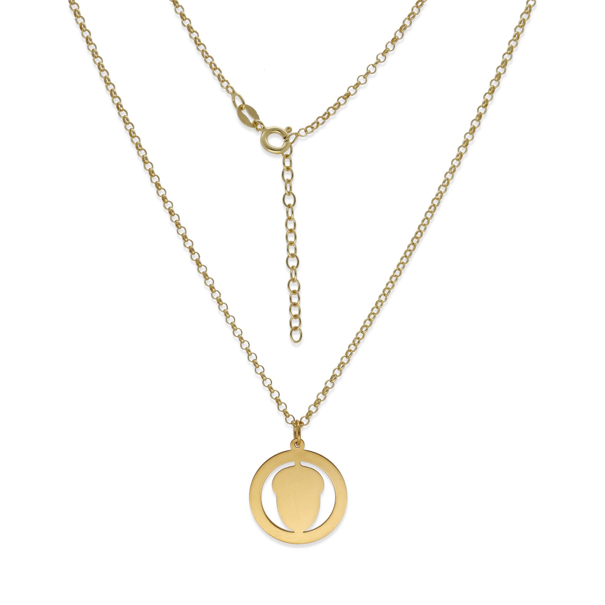 Colgante Bellota en Plata de Ley 925 y baño Oro rosa 18k
