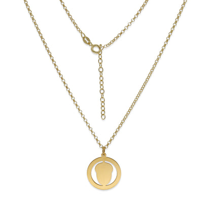 Colgante Bellota en Plata de Ley 925 y baño Oro rosa 18k
