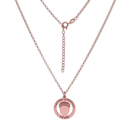 Colgante Bellota en Plata de Ley 925 y baño Oro rosa 18k