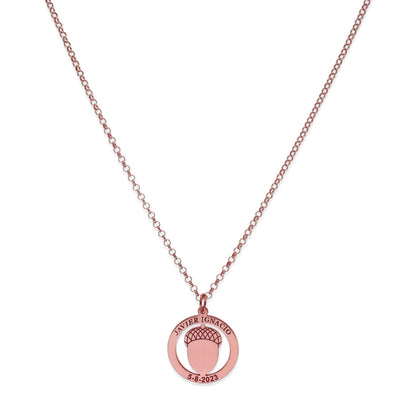 Colgante Bellota en Plata de Ley 925 y baño Oro rosa 18k