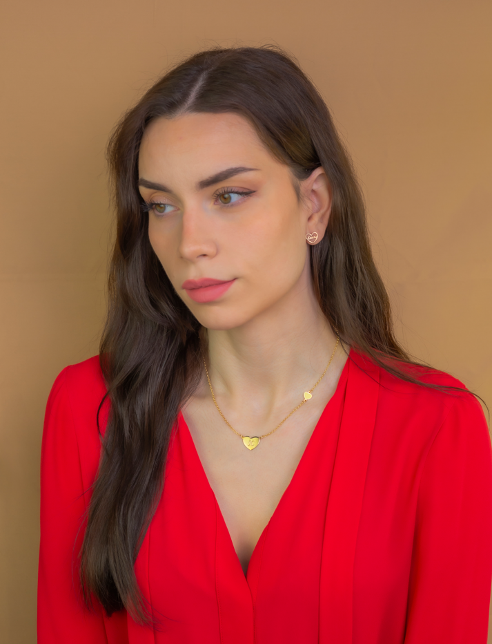 Colgante Aine Corazón en Plata de Ley 925 y baño Oro 18k