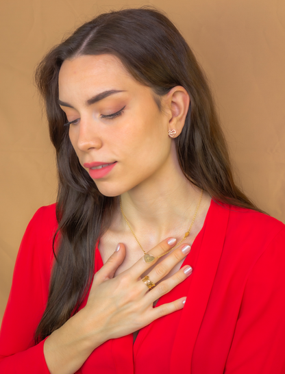Colgante Aine Corazón en Plata de Ley 925 y baño Oro rosa 18k