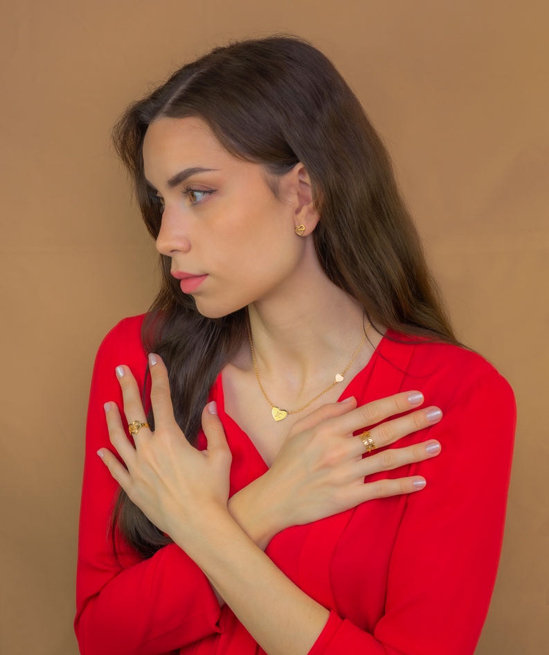 Colgante Aine Corazón en Plata de Ley 925 y baño Oro rosa 18k