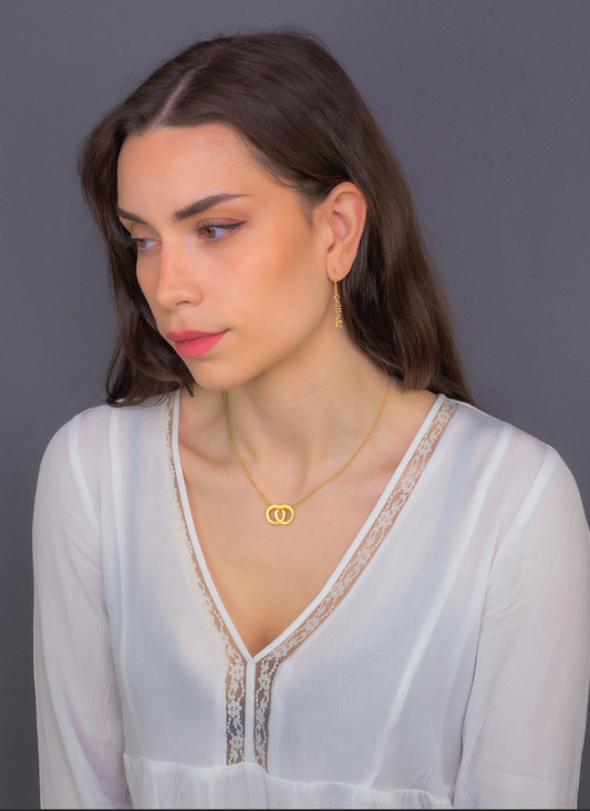 Colgante Salma Aros en Plata de Ley 925 y baño Oro rosa 18k