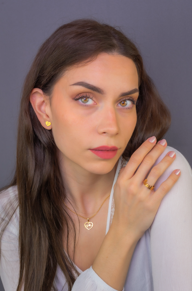 Colgante Gia Corazón Ondas en Plata de Ley 925 y baño Oro 18k