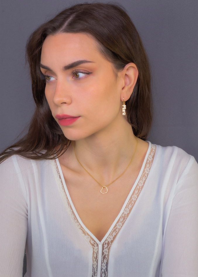 Colgante Roma Corazón en Plata de Ley 925 y baño Oro rosa 18k