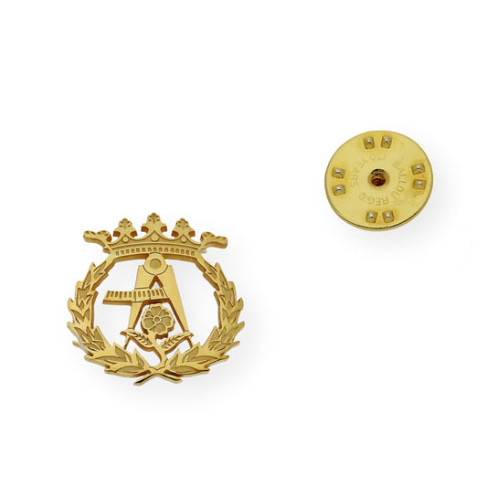 Pin Insignia Profesional de Arquitectura en Oro de Ley 18K