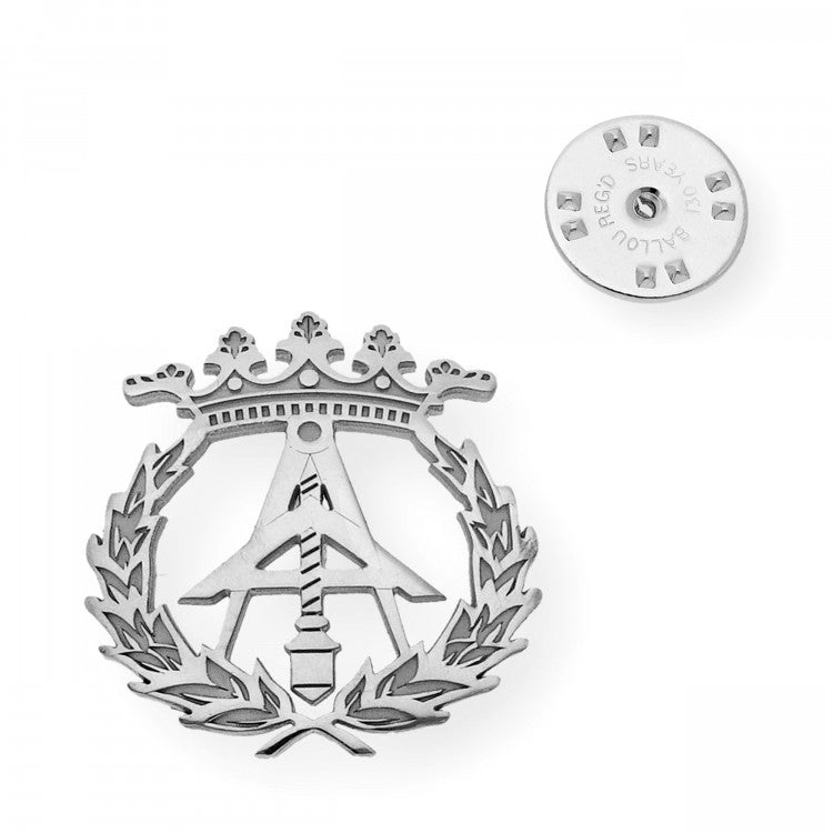 Pin Insignia Profesional de Arquitectura técnica en Plata de Ley 925