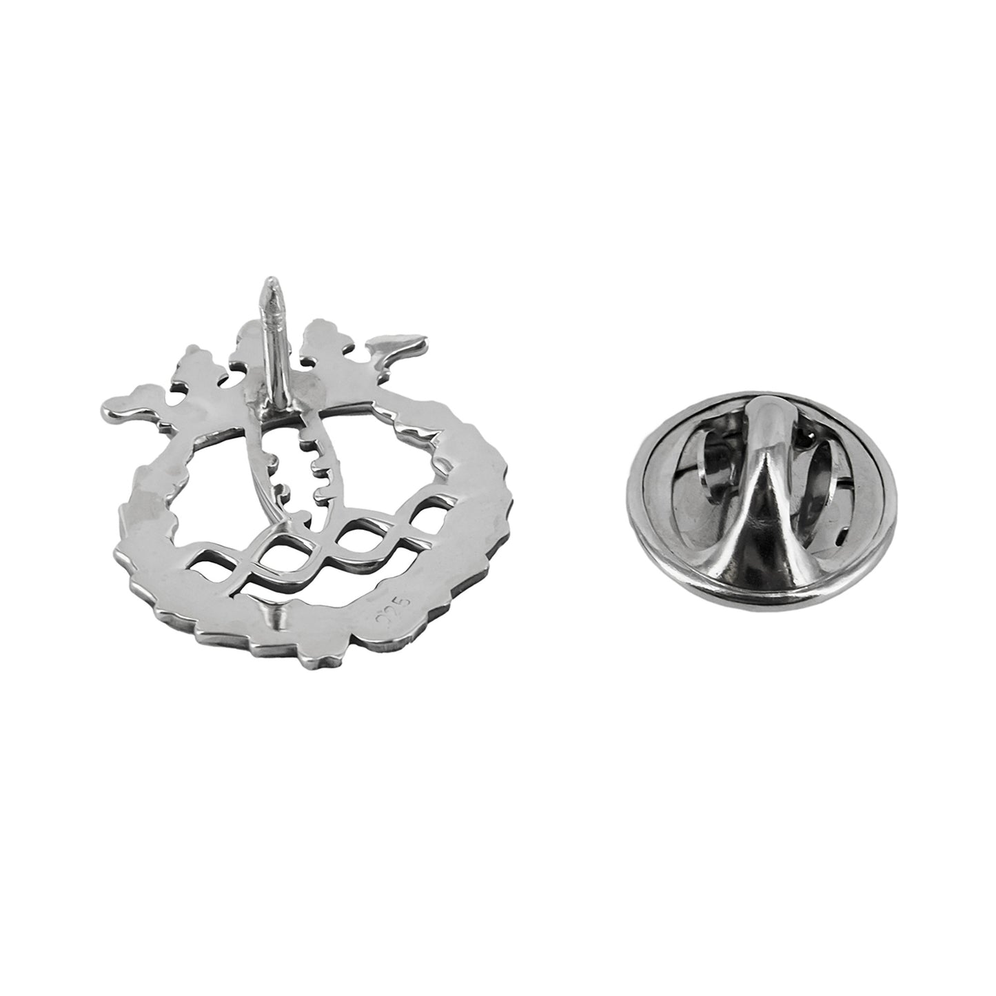 Pin Insignia Profesional de Bioquímica en Plata de Ley 925