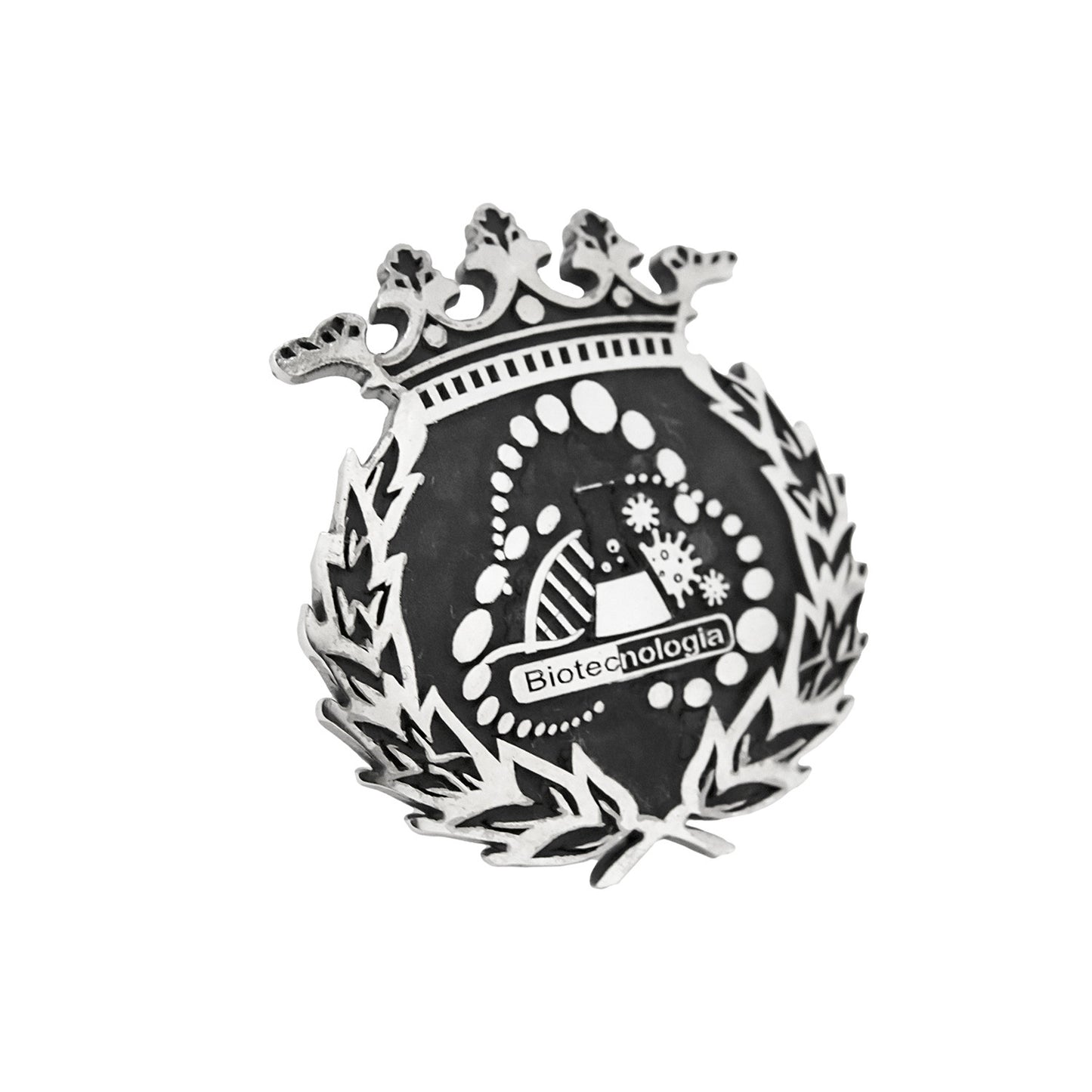 Pin Insignia Profesional de Biotecnología en Plata de Ley 925