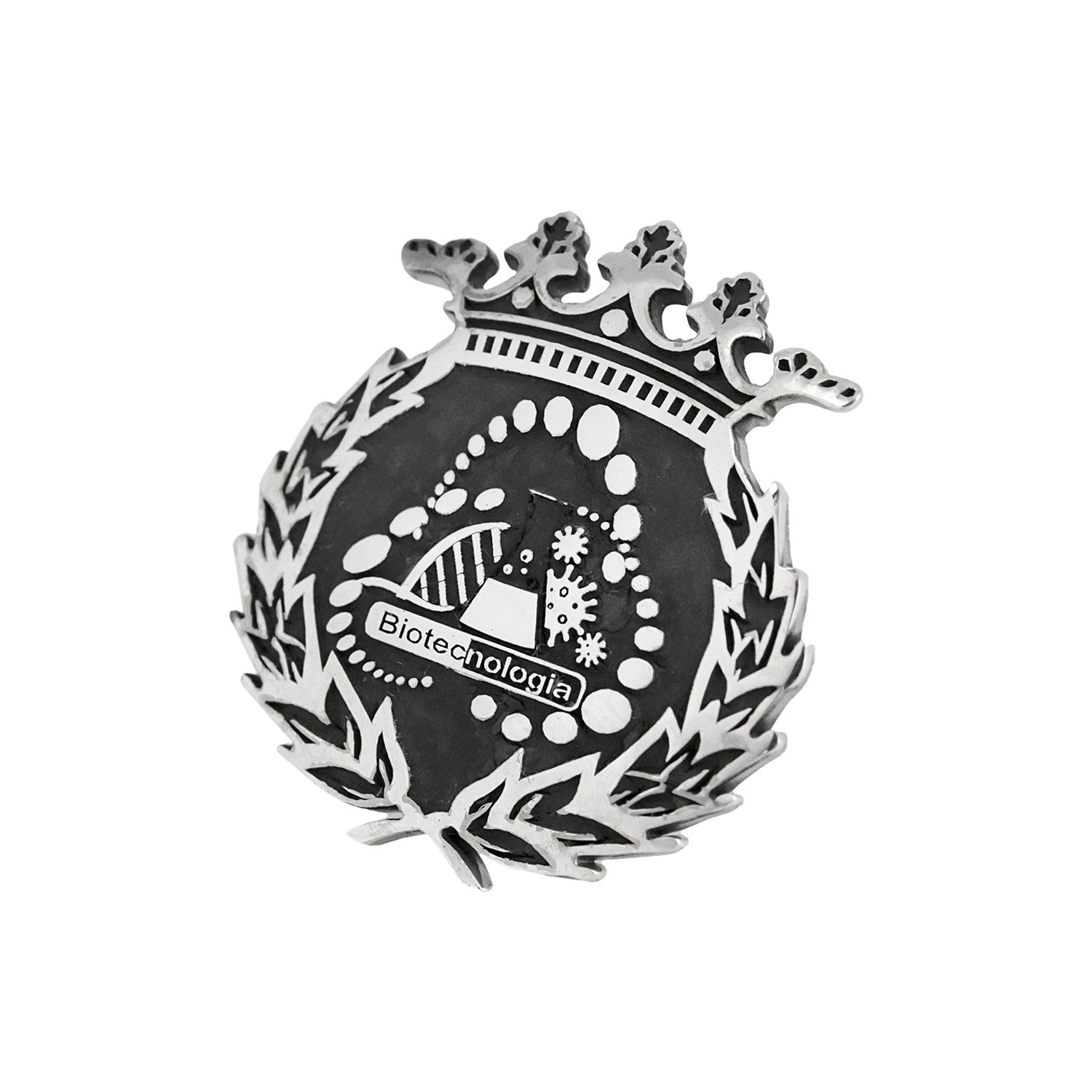 Pin Insignia Profesional de Biotecnología en Plata de Ley 925