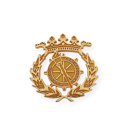 Pin Insignia Profesional de Ciencia Política y Sociología en Oro de Ley 18K