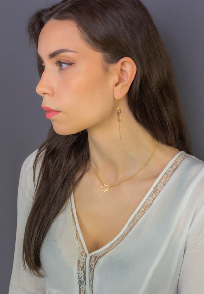 Pendientes Liana en Plata de Ley 925 y baño Oro rosa 18k