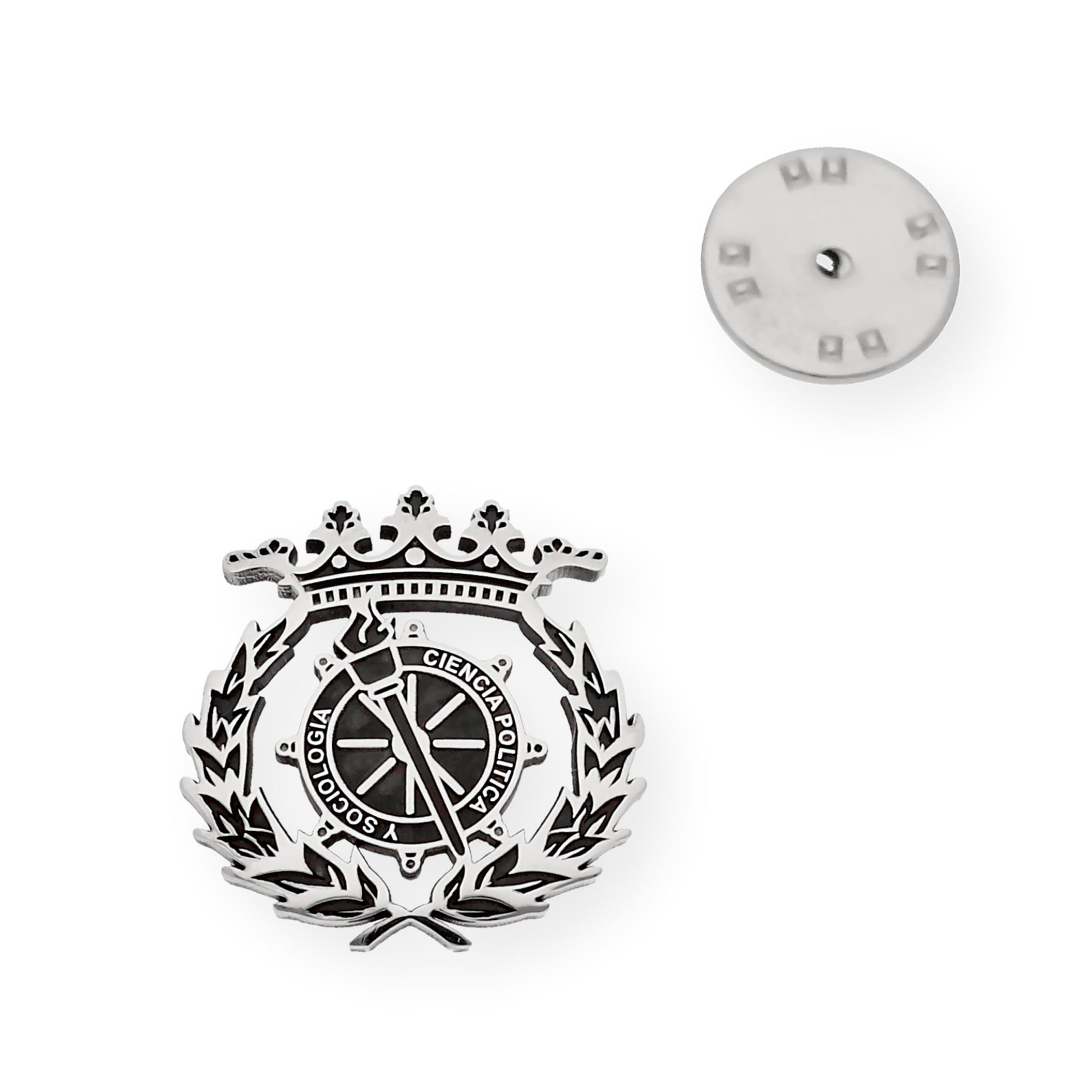 Pin Insignia Profesional de Ciencia Política y Sociología en Plata de Ley 925