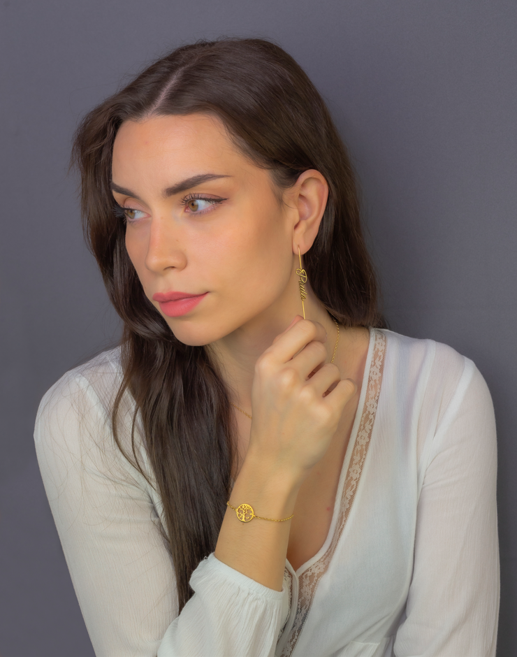 Pulsera Árbol de la vida en Plata de Ley 925 y baño Oro 18k