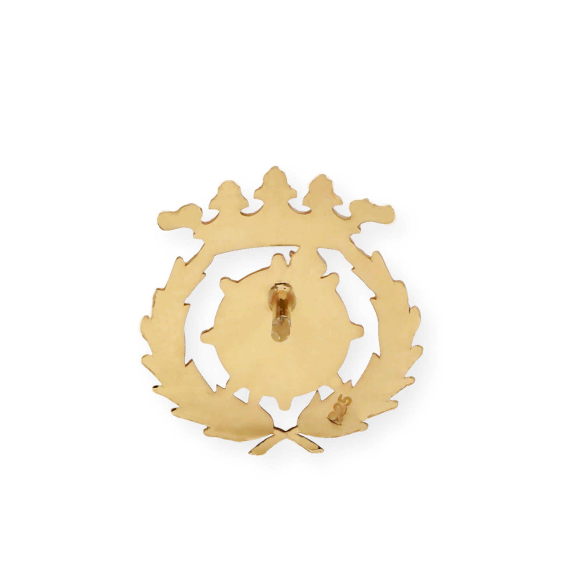 Pin Insignia Profesional de Ciencia Política y Sociología en Plata de Ley 925 Bañada en Oro de 18K