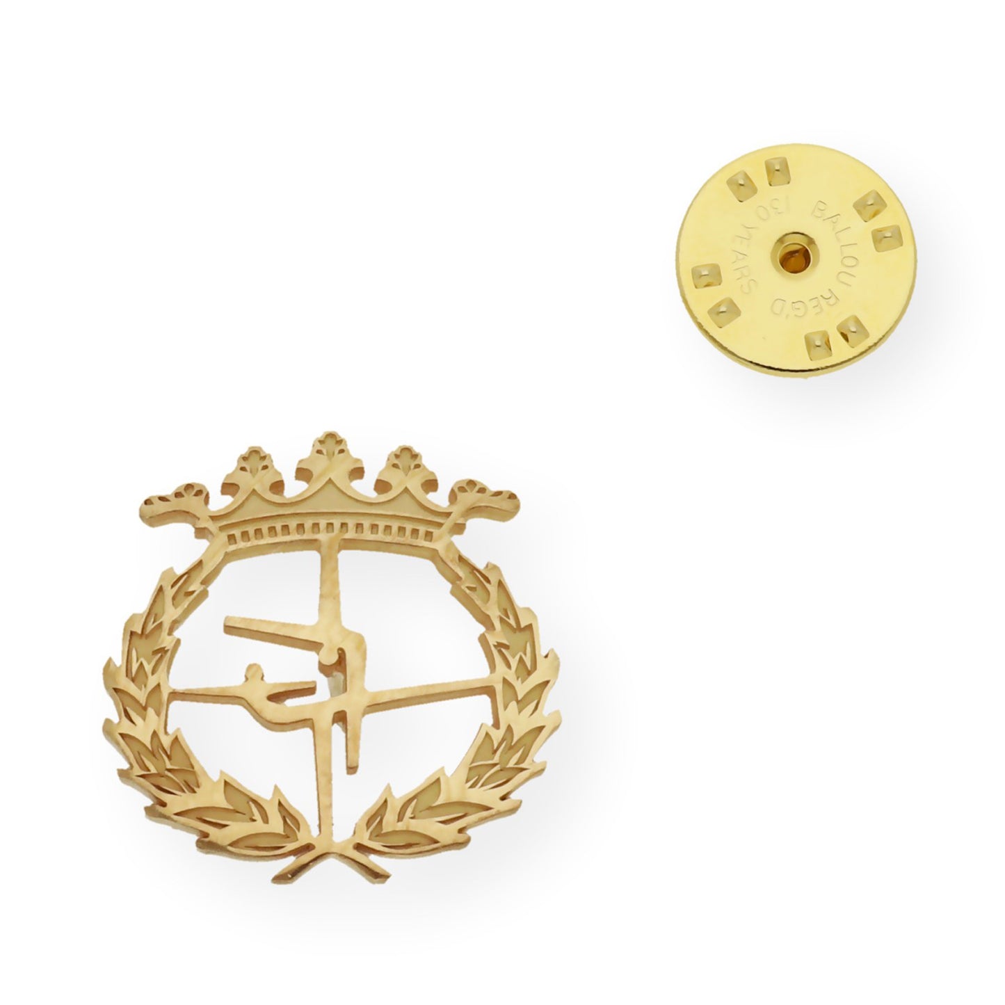 Pin Insignia Profesional de Ciencias del Deporte en Plata de Ley 925 Bañada en Oro de 18K