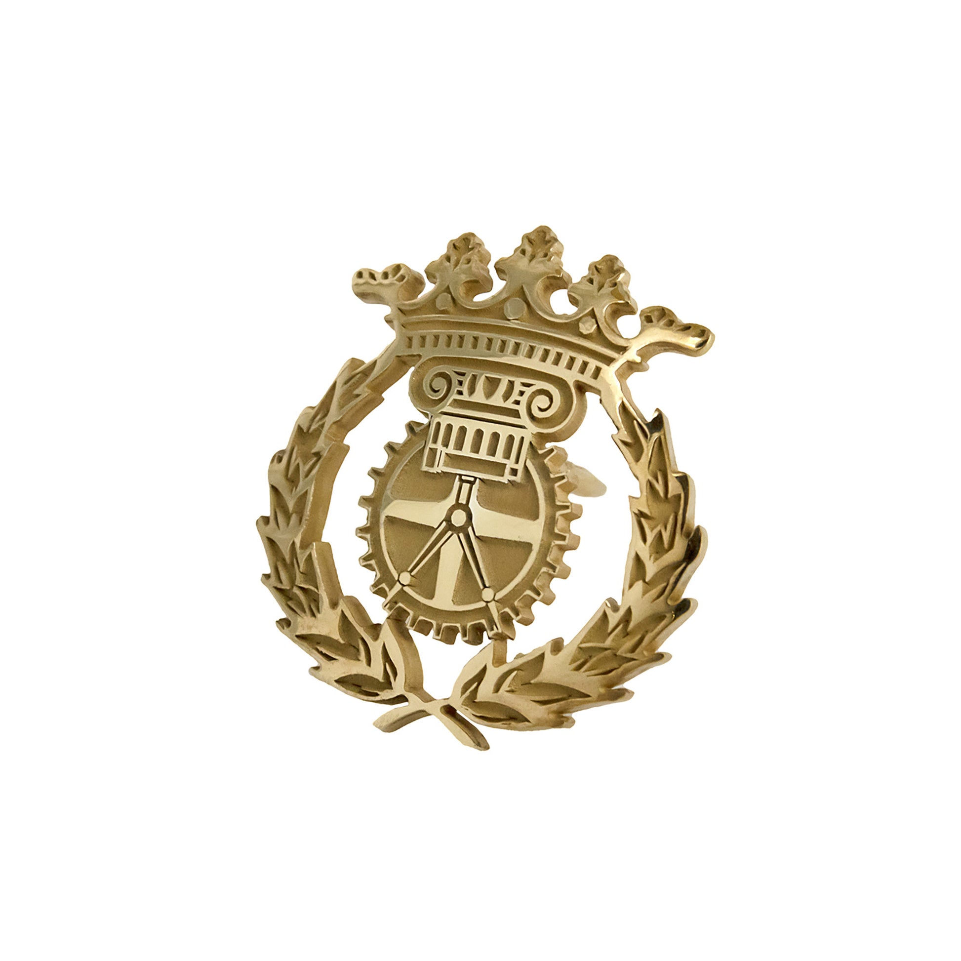 Pin Insignia Profesional de Delineante en Plata de Ley 925 Bañada en Oro de 18K