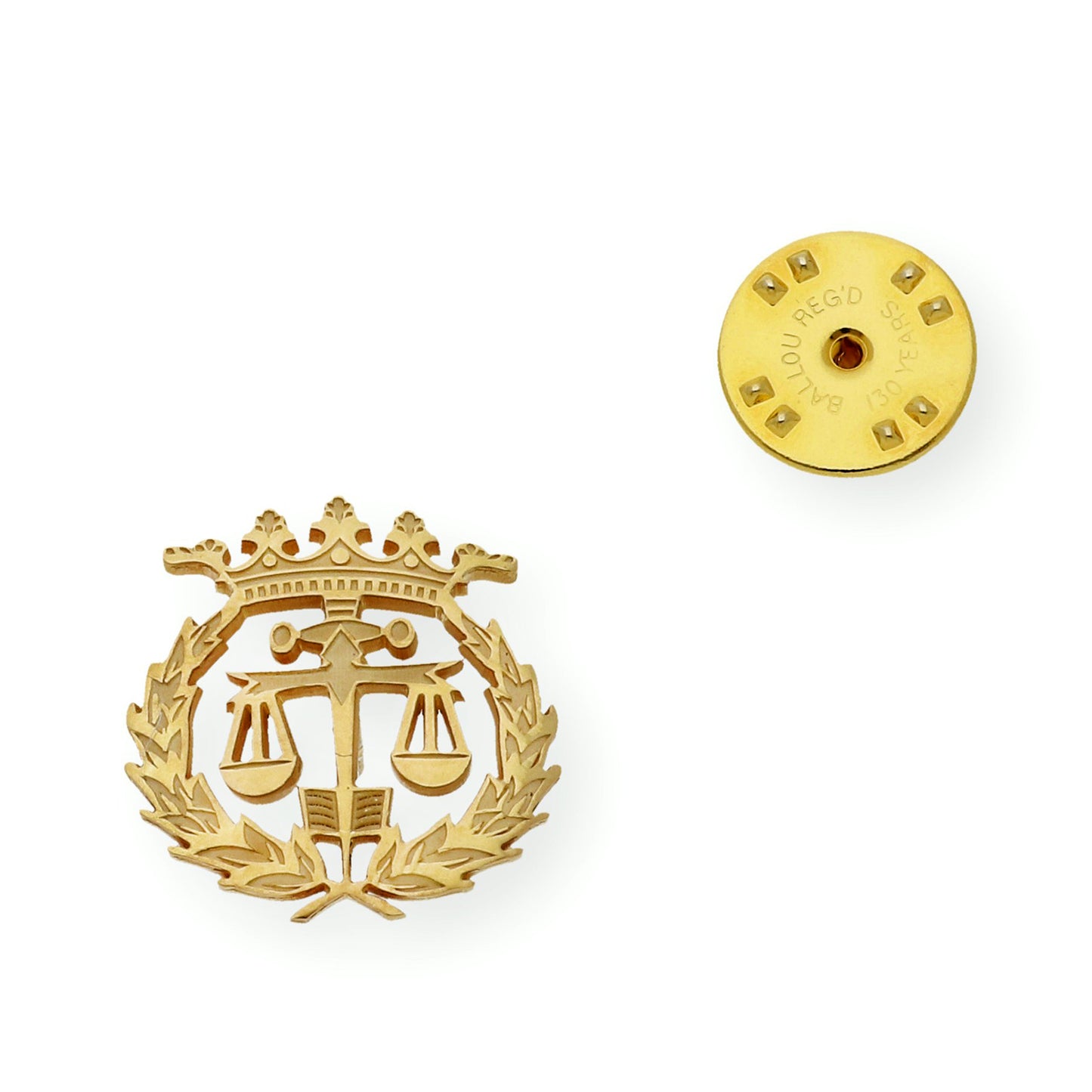 Pin Insignia Profesional de Derecho en Oro de Ley 18K