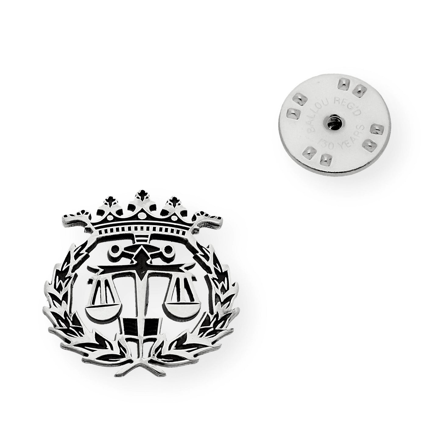 Pin Insignia Profesional de Derecho en Plata de Ley 925