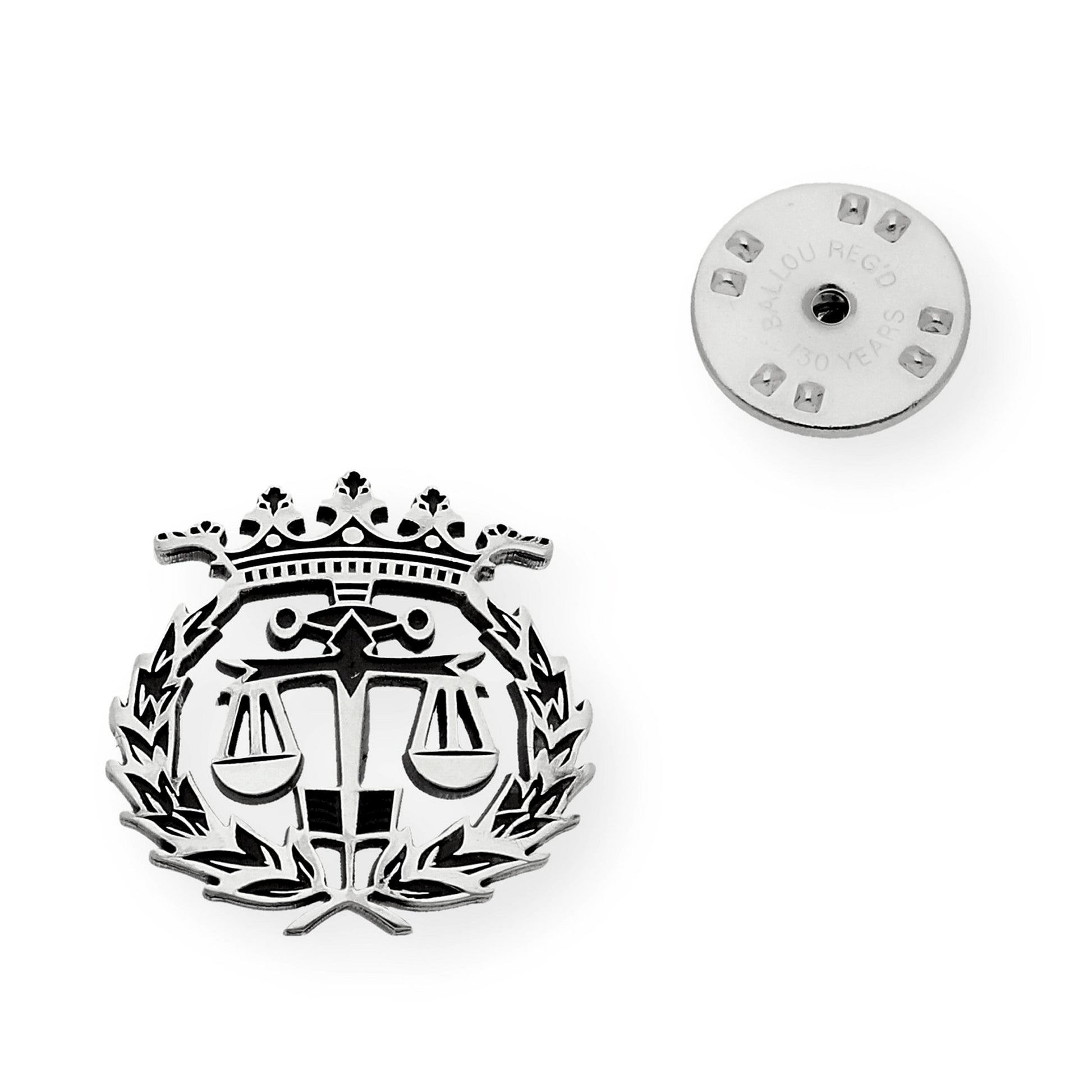 Pin Insignia Profesional de Derecho en Plata de Ley 925