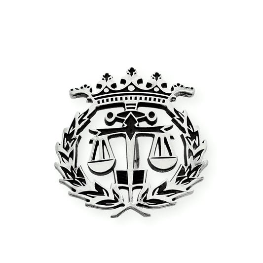 Pin Insignia Profesional de Derecho en Plata de Ley 925