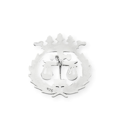 Pin Insignia Profesional de Derecho en Plata de Ley 925