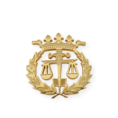 Pin Insignia Profesional de Derecho en Plata de Ley 925 Bañada en Oro de 18K