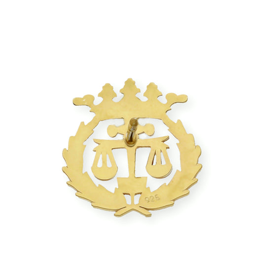 Pin Insignia Profesional de Derecho en Plata de Ley 925 Bañada en Oro de 18K
