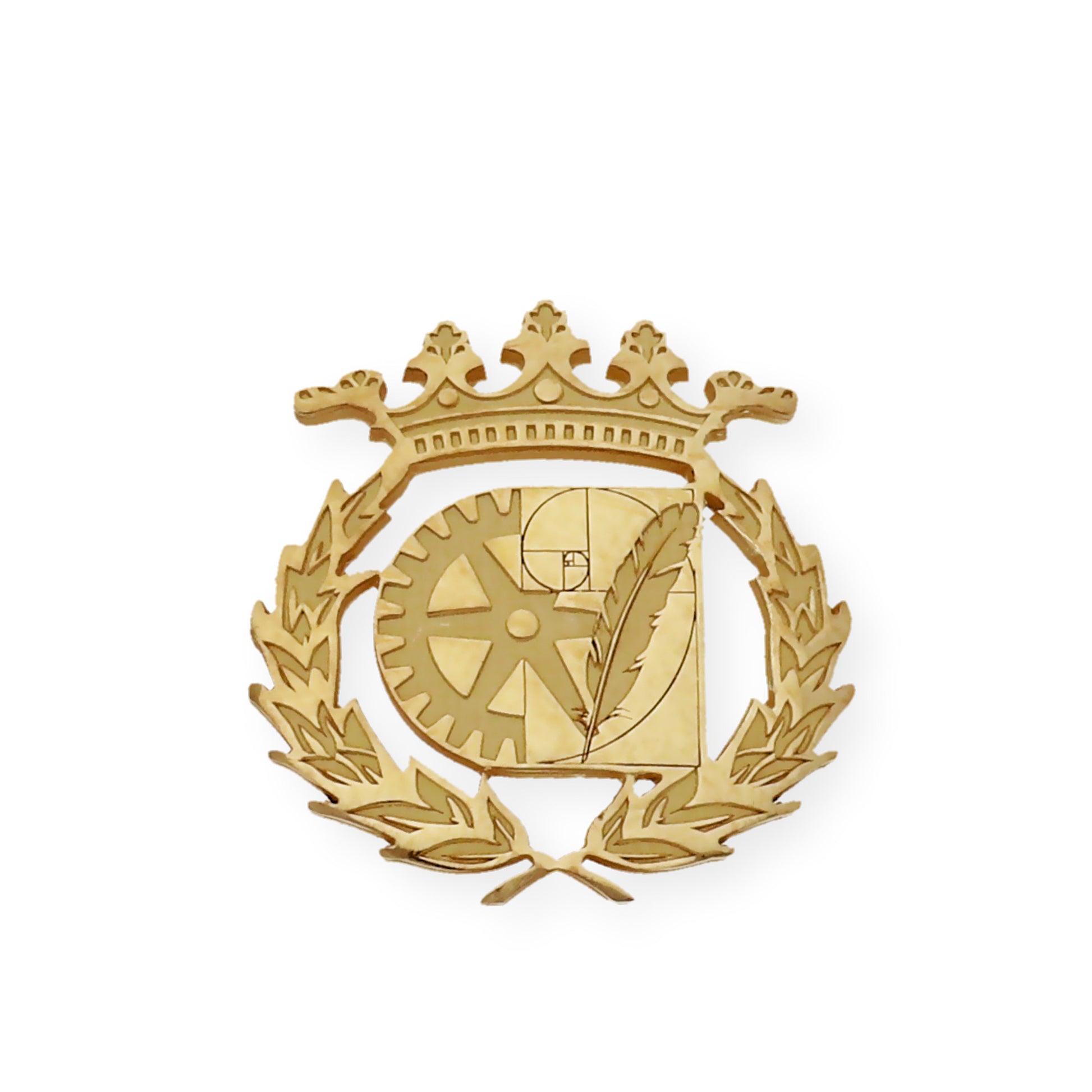 Pin Insignia Profesional de Diseño Industrial en Plata de Ley 925 Bañada en Oro de 18K