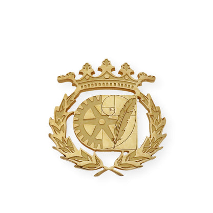 Pin Insignia Profesional de Diseño Industrial en Plata de Ley 925 Bañada en Oro de 18K