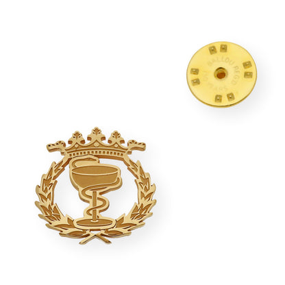 Pin Insignia Profesional de Farmacia en Plata de Ley 925 Bañada en Oro de 18K