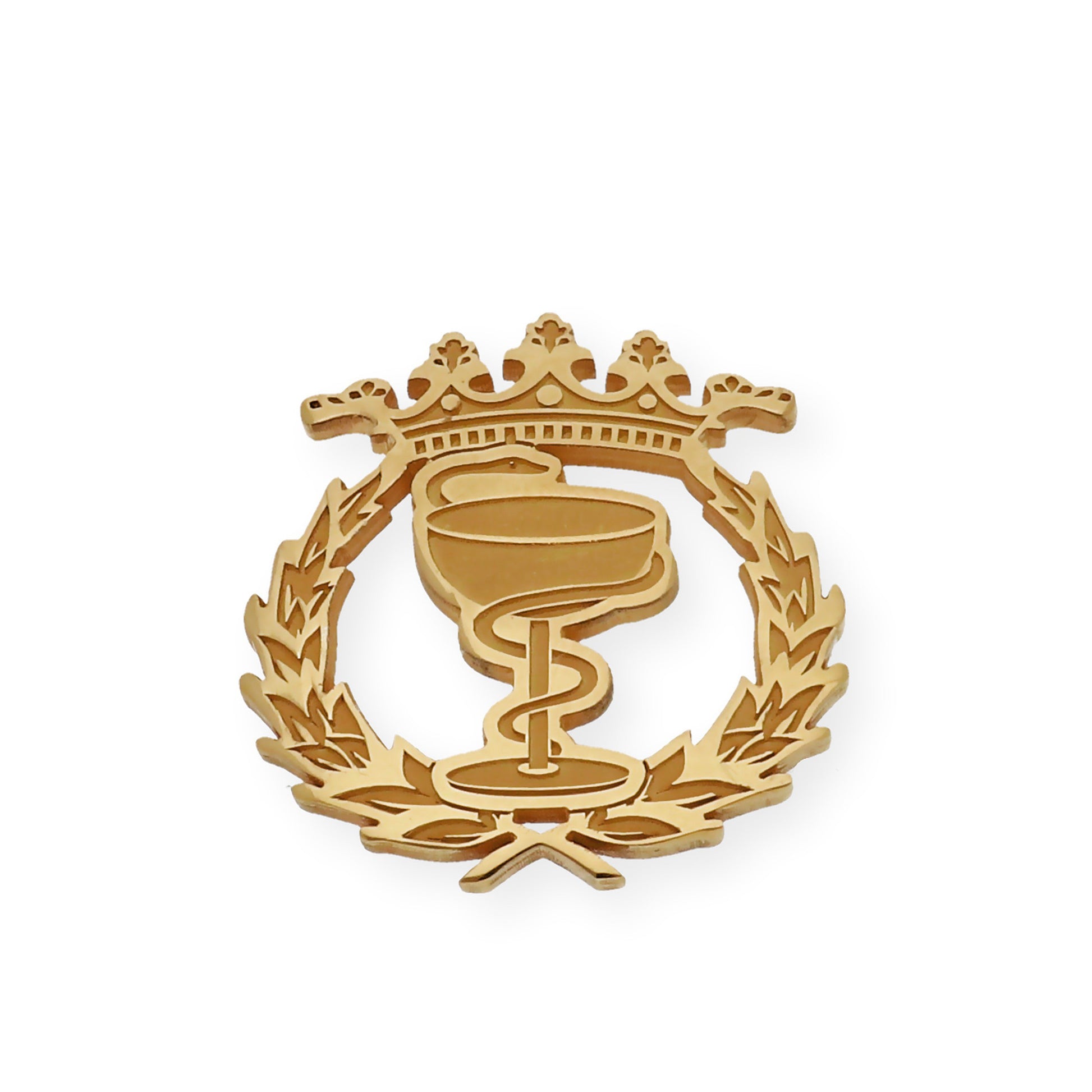 Pin Insignia Profesional de Farmacia en Plata de Ley 925 Bañada en Oro de 18K