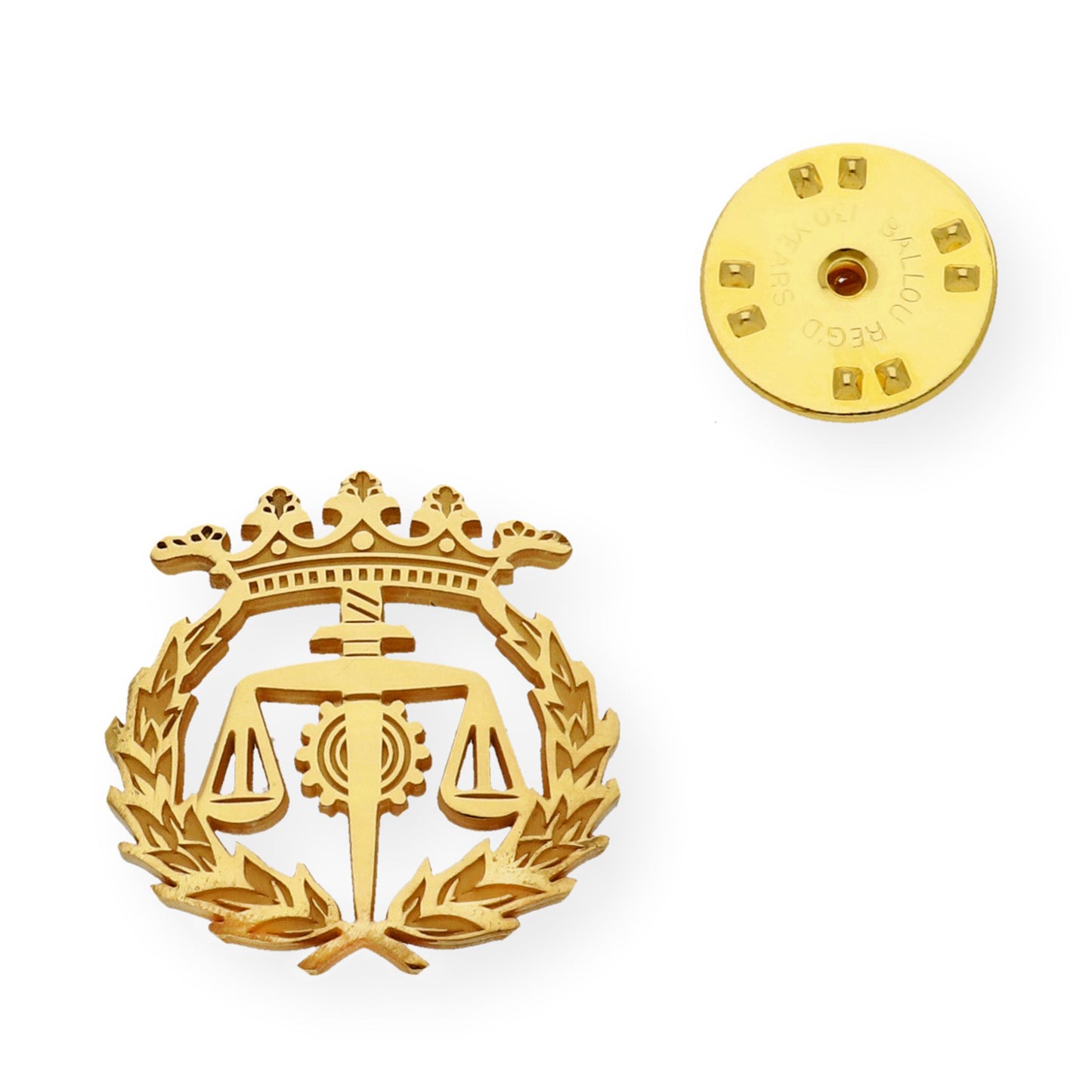 Pin Insignia Profesional de Graduado Social en Plata de Ley 925 Bañada en Oro de 18K