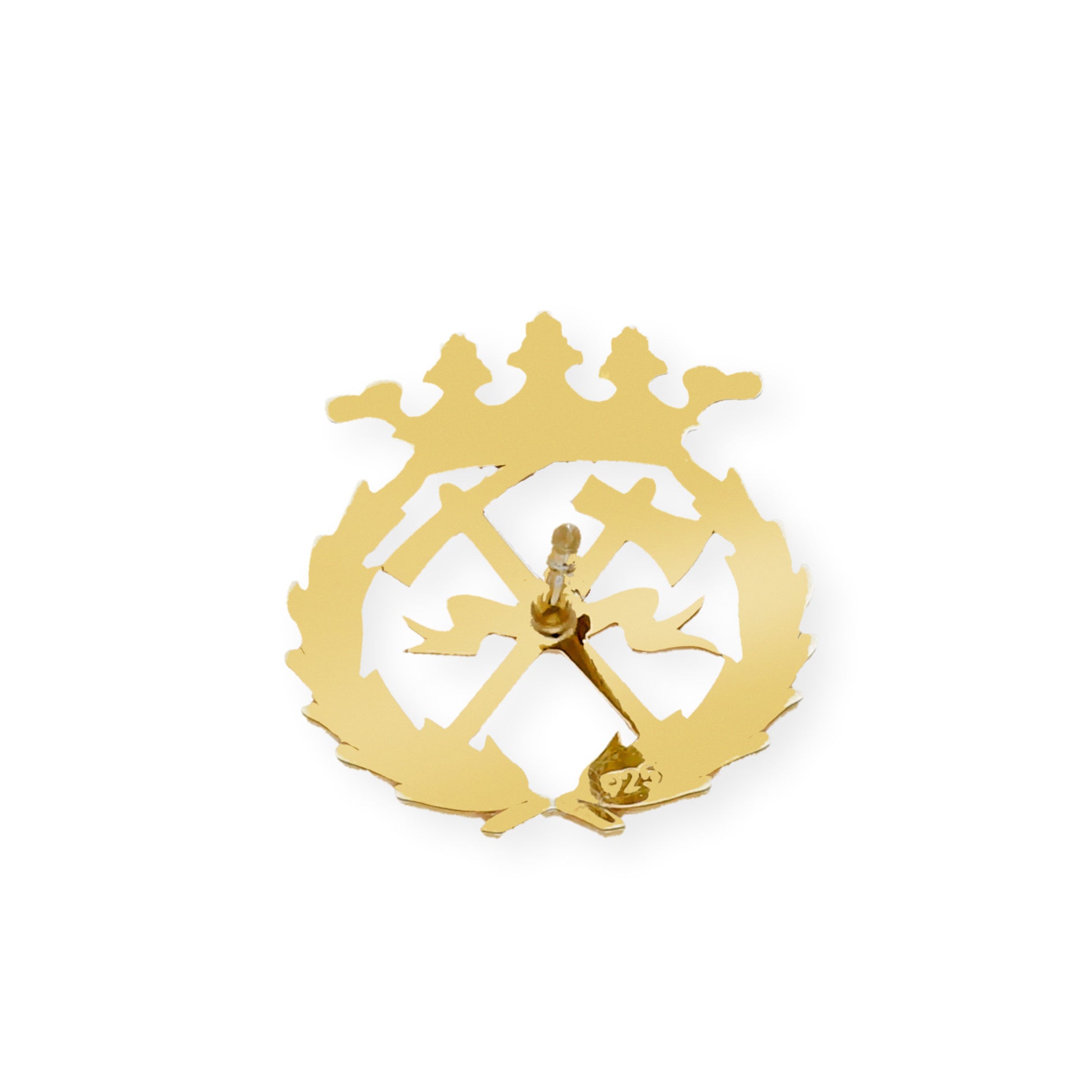 Pin Insignia Profesional de Ingeniería de Montes en Plata de Ley 925 Bañada en Oro de 18K