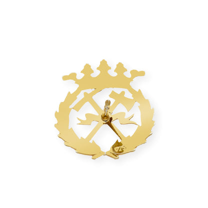 Pin Insignia Profesional de Ingeniería de Montes en Plata de Ley 925 Bañada en Oro de 18K