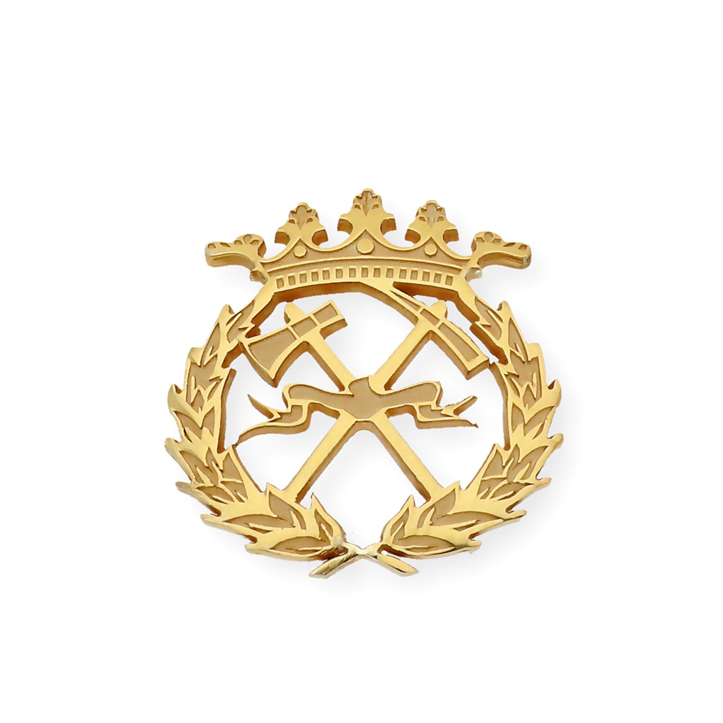 Pin Insignia Profesional de Ingeniería de Montes en Plata de Ley 925 Bañada en Oro de 18K
