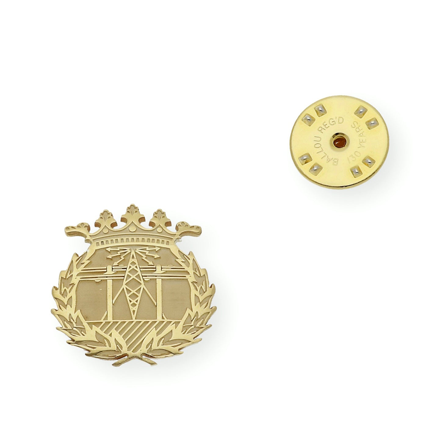 Pin Insignia Profesional de Ingeniería en Telecomunicaciones en Plata de Ley 925 Bañada en Oro de 18K