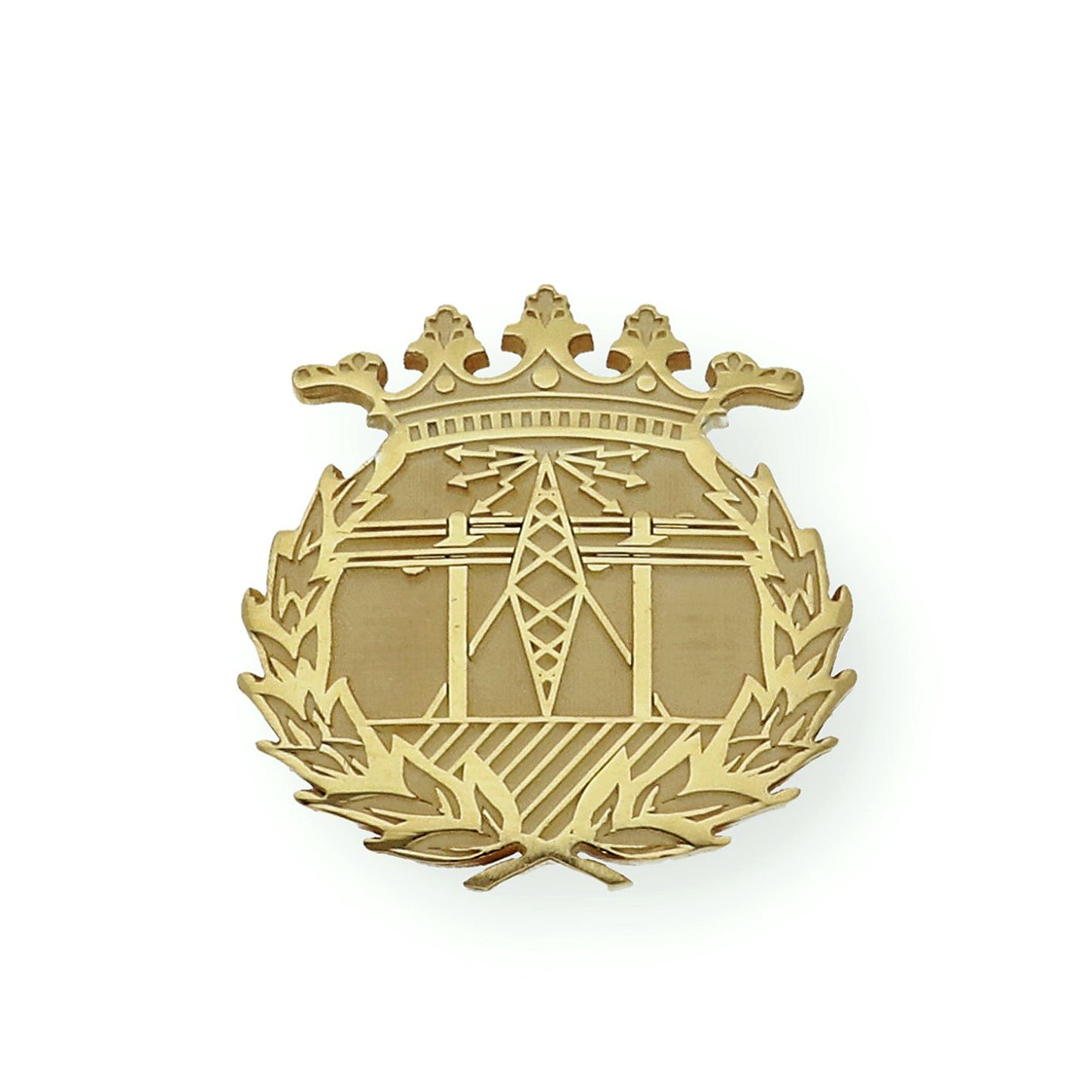 Pin Insignia Profesional de Ingeniería en Telecomunicaciones en Plata de Ley 925 Bañada en Oro de 18K