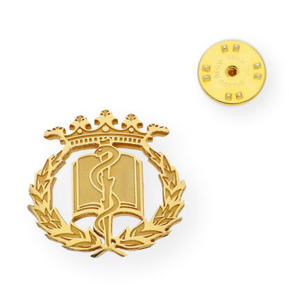 Pin Insignia Profesional de Medicina en Oro de Ley 18K