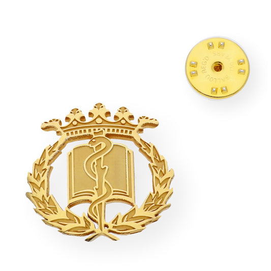 Pin Insignia Profesional de Medicina en Oro de Ley 18K