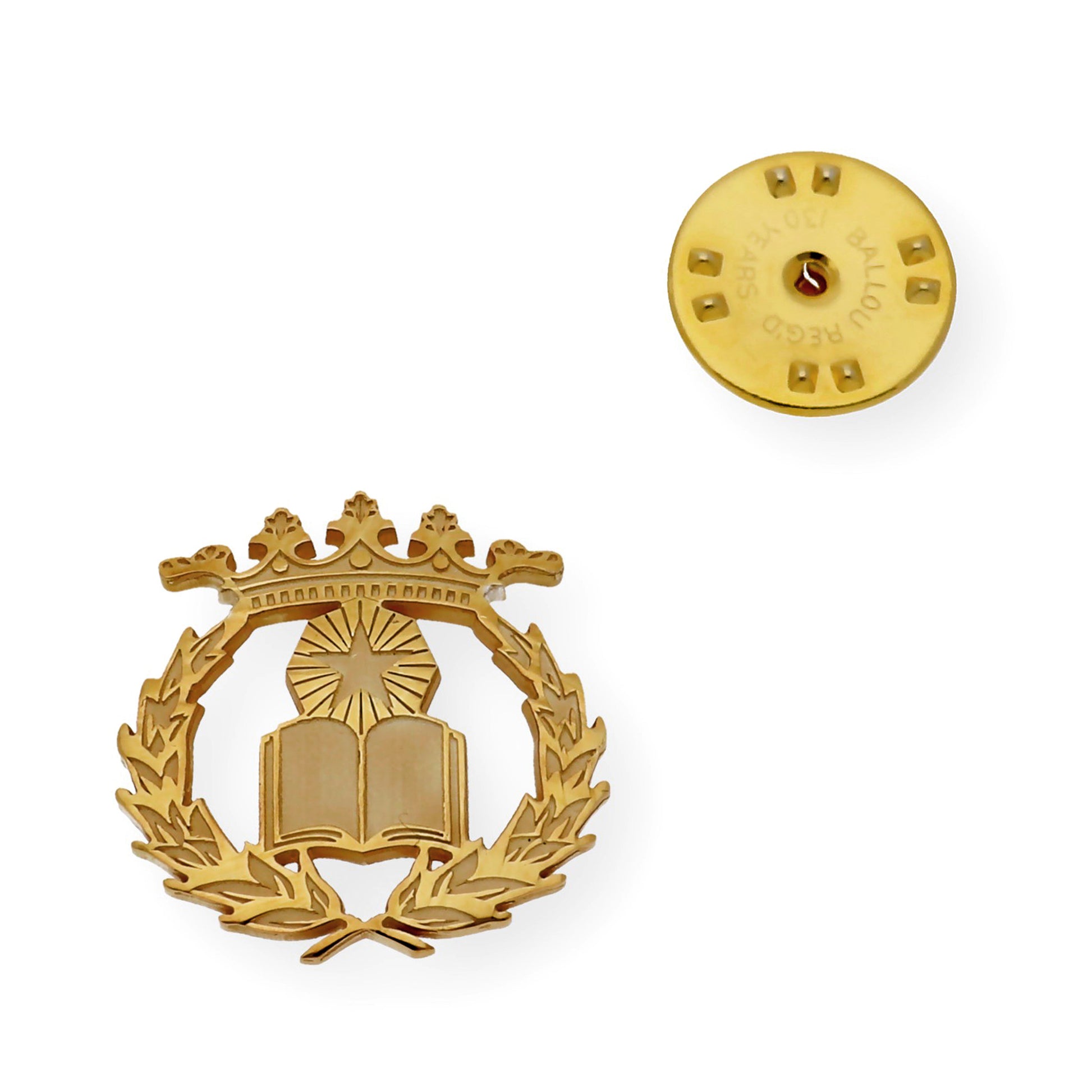 Pin Insignia Profesional de Notaría en Plata de Ley 925 Bañada en Oro de 18K