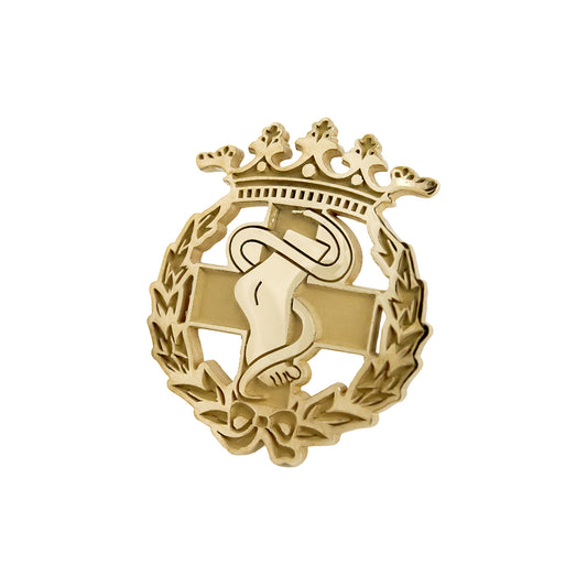 Pin Insignia Profesional de Podología en Plata 925 con Baño de Oro 18K