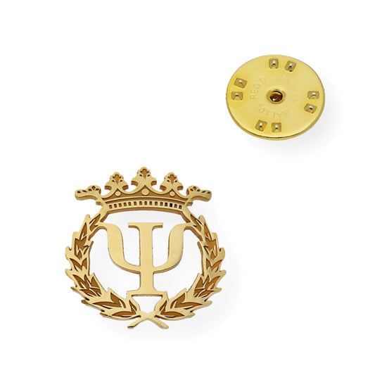 Pin Insignia Profesional de Psicología en Plata de Ley 925 Bañada en Oro de 18K