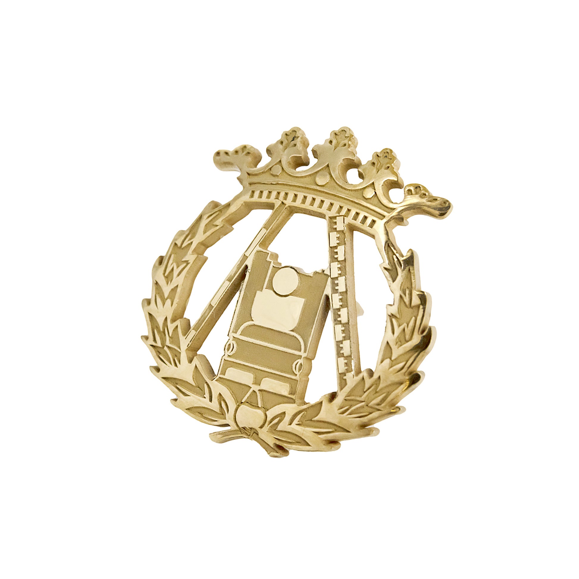 Pin Insignia Profesional de Topografía en Plata de Ley 925 Bañada en Oro de 18K