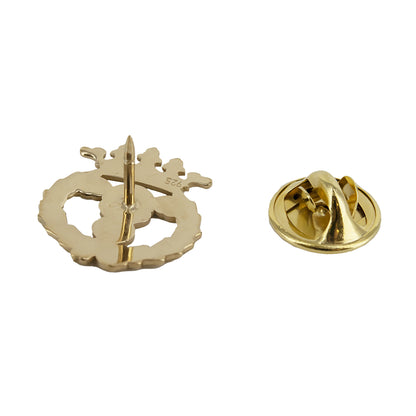 Pin Insignia Profesional de Turismo y Finanzas en Oro de Ley 18K