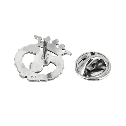 Pin Insignia Profesional de Turismo y Finanzas en Plata de Ley 925