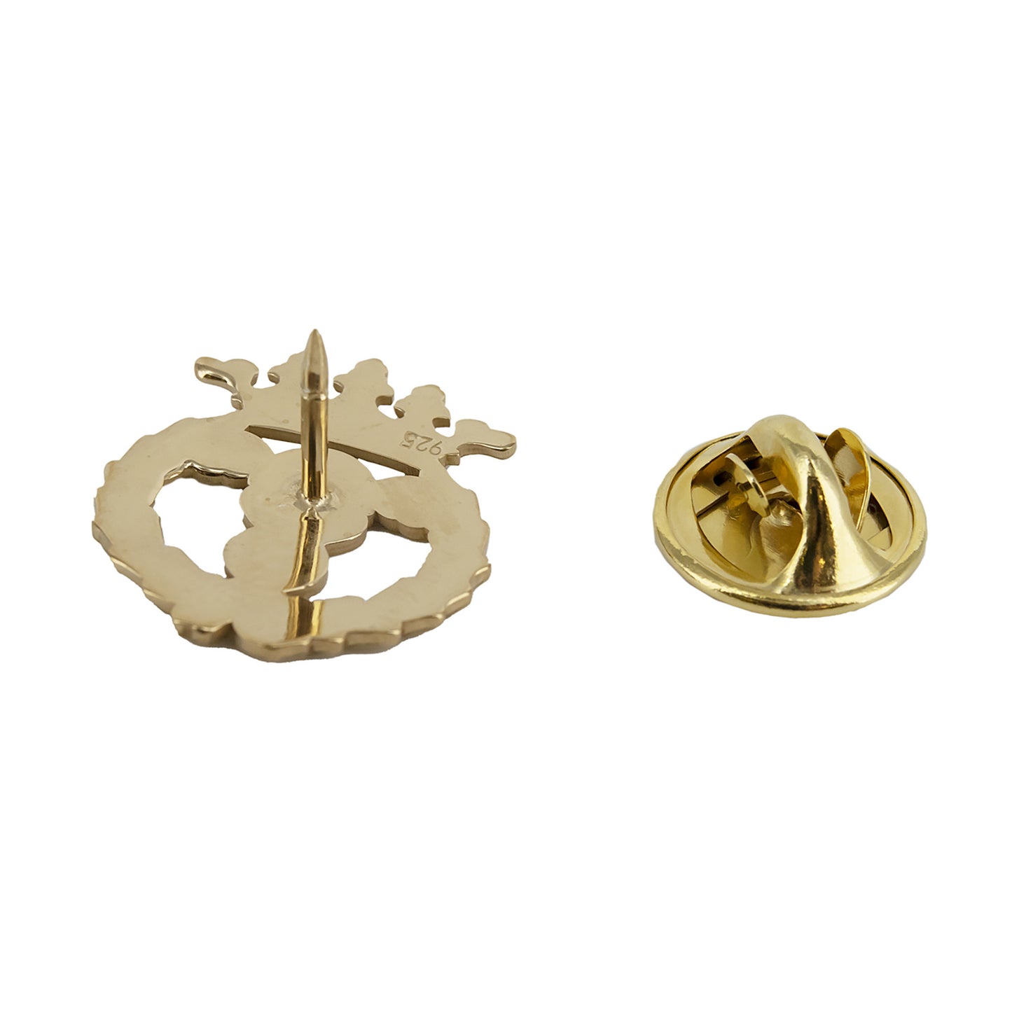 Pin Insignia Profesional de Turismo y Finanzas en Plata de Ley 925 Bañada en Oro de 18K