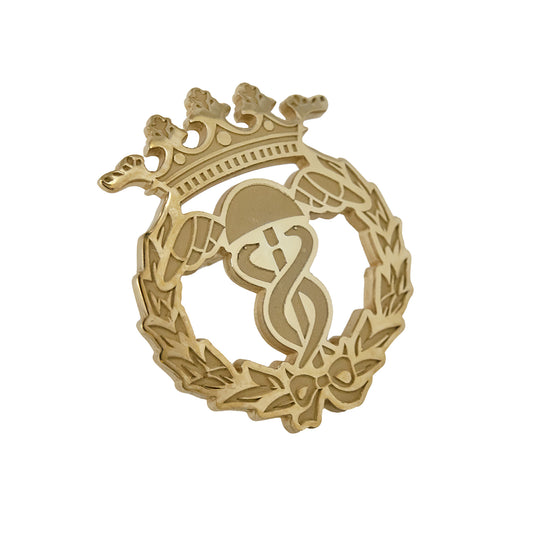 Pin Insignia Profesional de Turismo y Finanzas en Plata de Ley 925 Bañada en Oro de 18K