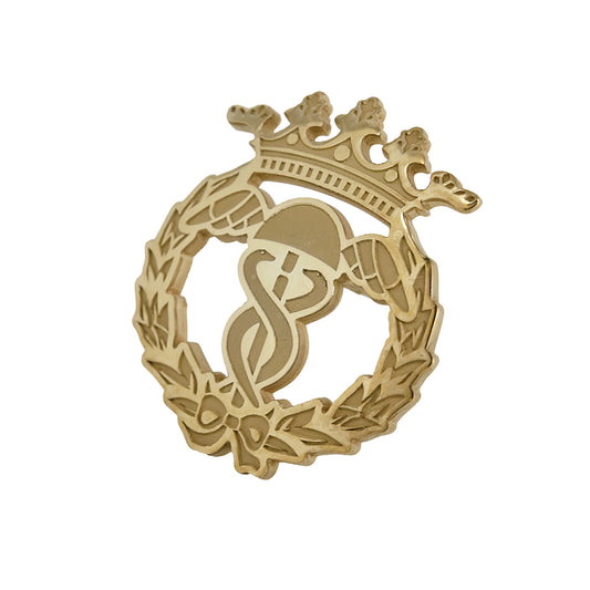 Pin Insignia Profesional de Turismo y Finanzas en Plata de Ley 925 Bañada en Oro de 18K